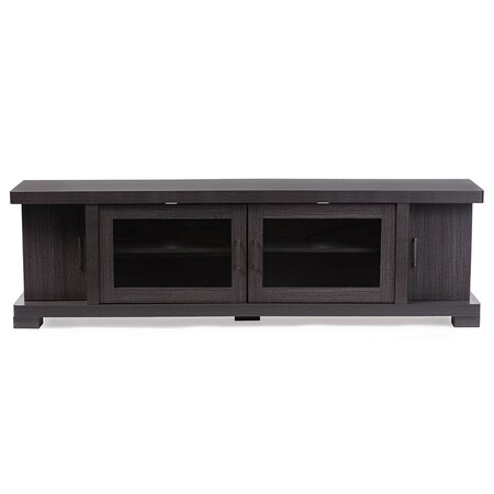 Viveka 70-Inch Dark Brown TV Cabinet with 2 Glass Doors and 2 Doors -  BAXTON STUDIO, 118-6509